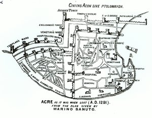 Acre as It Was When Lost (A.D. 1291) by Marino the Elder Sanuto